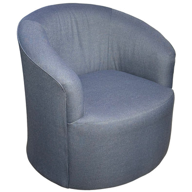 Navy Barrel Swivel Glider Chair