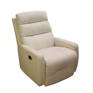 White Leather Power Rocker Recliner