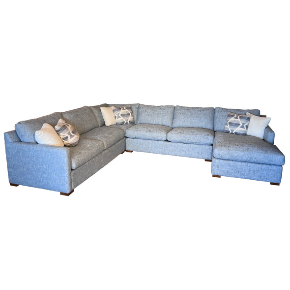 Sky Blue 4 Piece Chaise Sectional