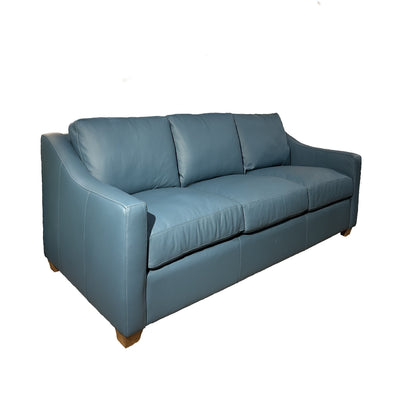 Turquoise Leather 3 Seat Sofa