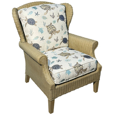 Swimming Turtles Woven Wing Chair