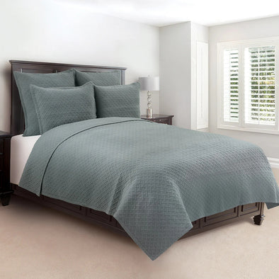 Basketweave Jadeite King Quilt Set