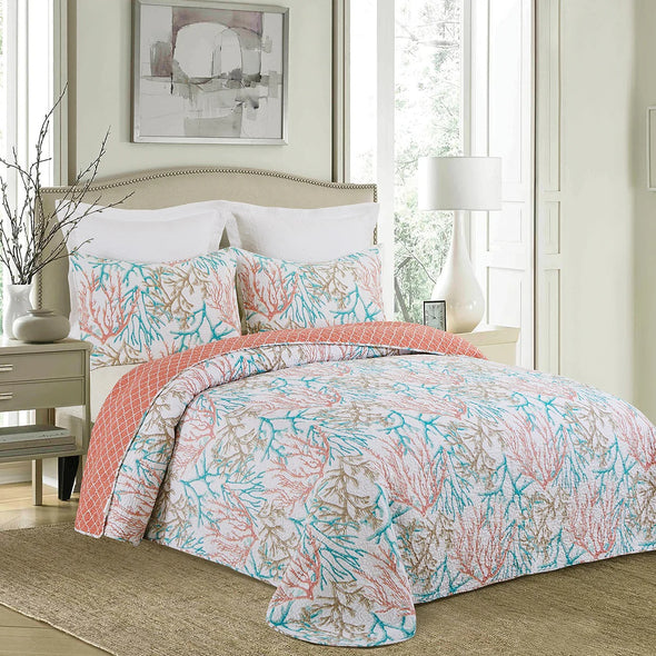Oceanaire King Bedspread in Seafoam