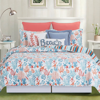 Tangerine Coast King Quilt Set