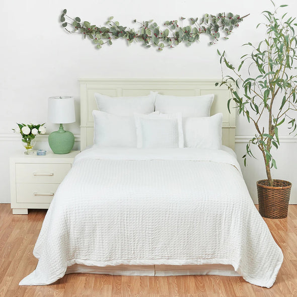 Bamboo Sherpa Twin Blanket in White