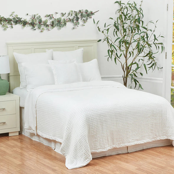 Bamboo Sherpa Twin Blanket in White