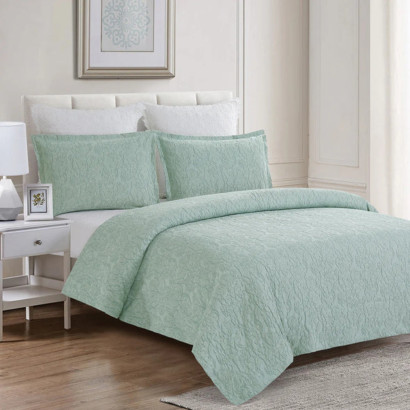 Shiloh King Coverlet Set in Sea Glass