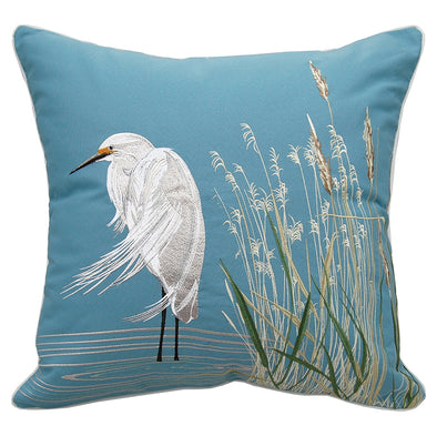 White Egret Pillow