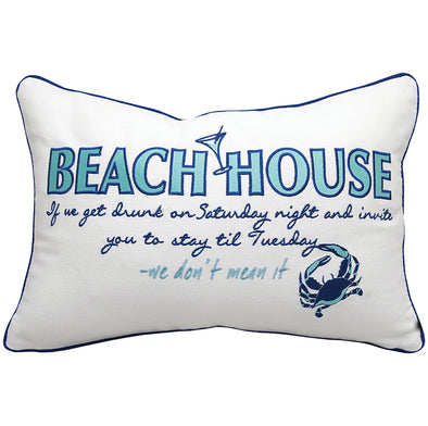 Beach House Disclaimer Pillow