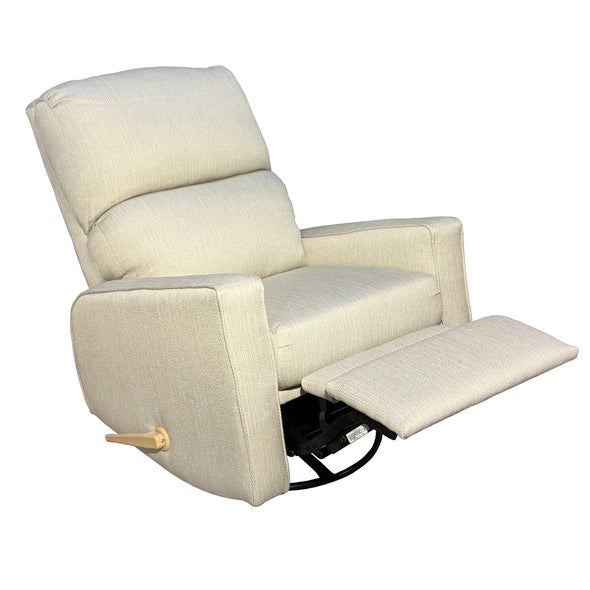 Beige Oak Swivel Glider Recliner