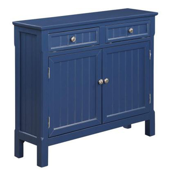 Coastal Blue Beadboard Cabinet