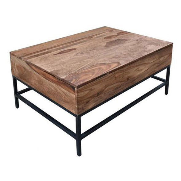 Rustic Sheesham Wood Lift Top Cocktail Table