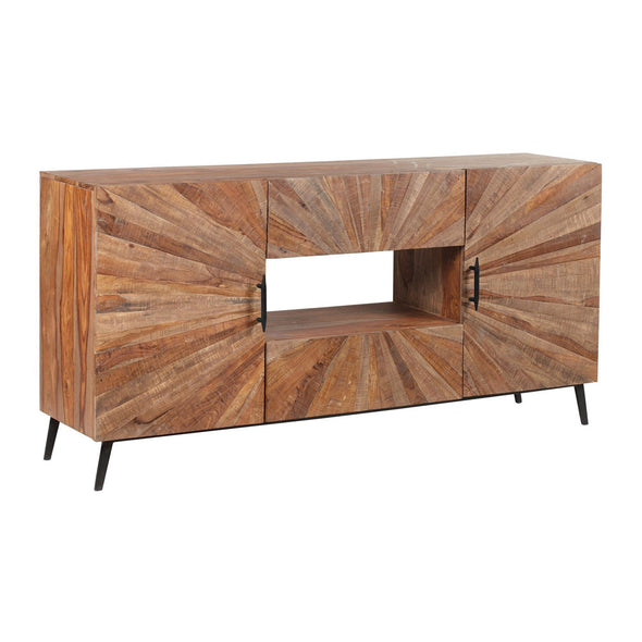 Sunburst Wooden Credenza