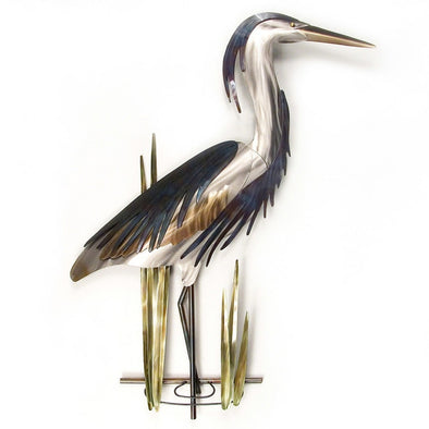 Blue Heron Up Right Metal Art