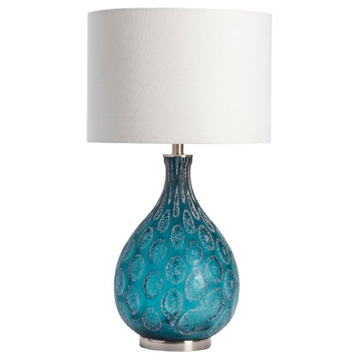 Aqua Blue Glass Table Lamp