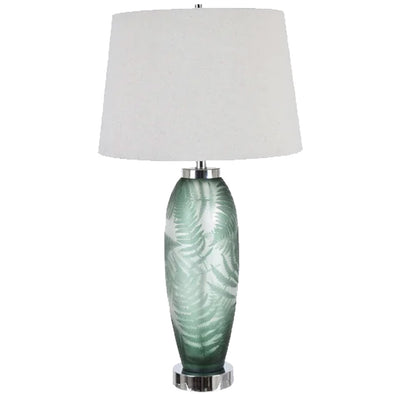 Frosted Fern Glass Table Lamp