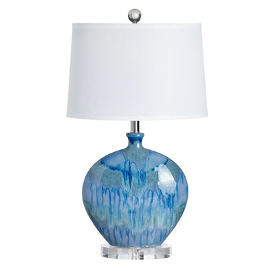 Artisanal Blue Ceramic Table Lamp