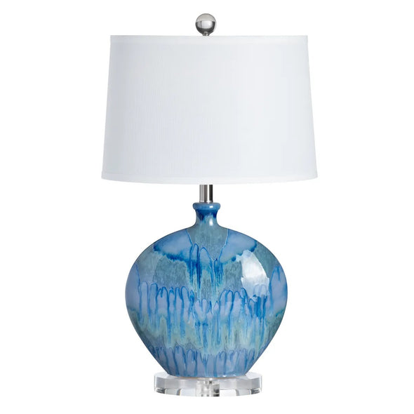 Artisanal Blue Ceramic Table Lamp