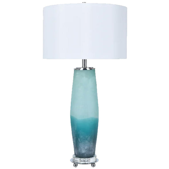 Crystal Blue Glass Table Lamp