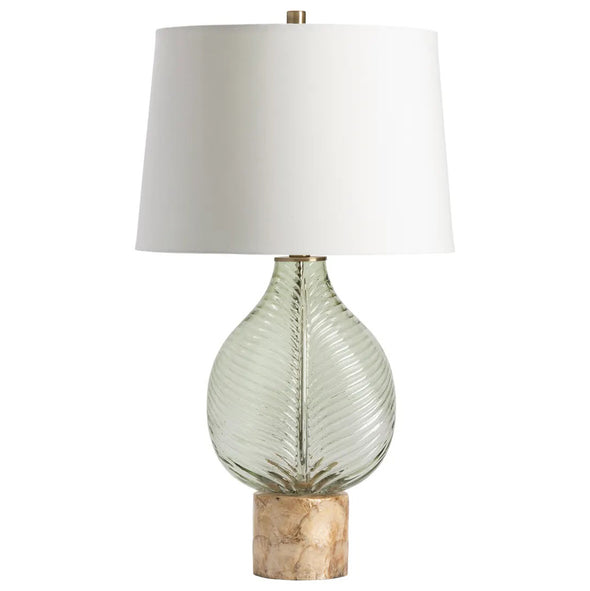 Glass Leaf on Capiz Table lamp