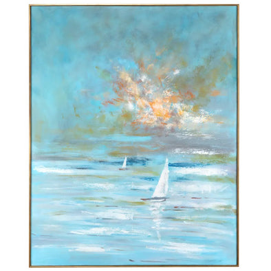 Serene Sails Framed Canvas Art