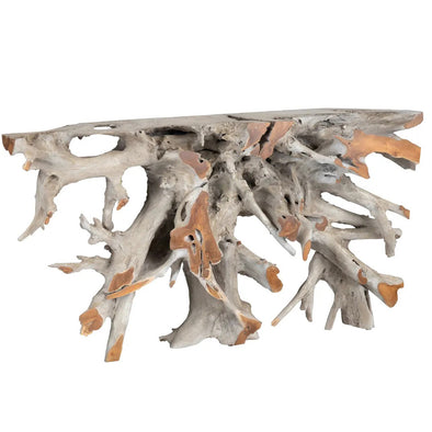 Natural Teak Root Console Table