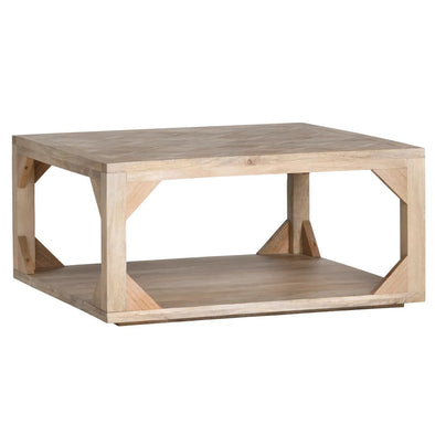 Natural Wood Square Cocktail Table