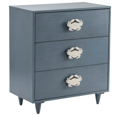 Blue 3 Drawer Crab Pull Chest