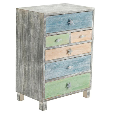 Driftwood Multi Color 6 Drawer Chest