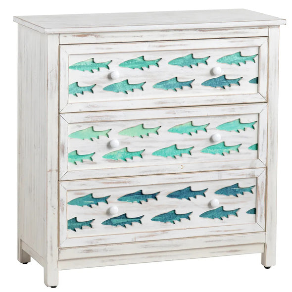 Blue Fish Gradient 3 Drawer Chest