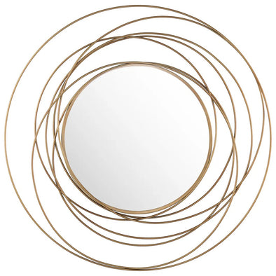 Golden Circles Metal Round Mirror