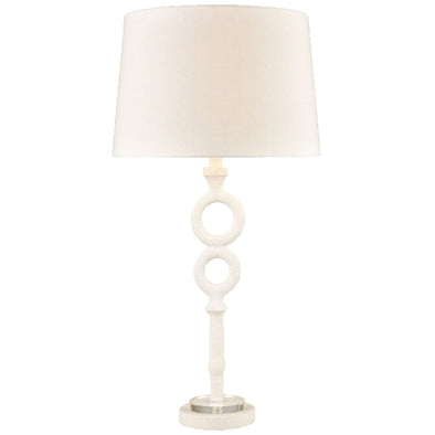 White Hammered Circles Table Lamp