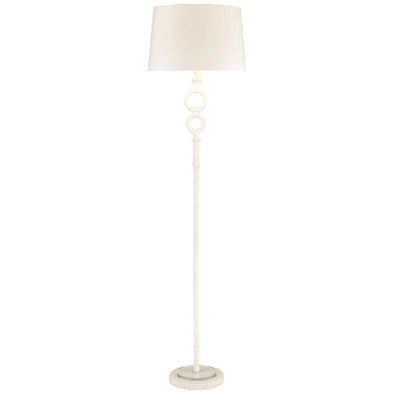 White Hammered Circles Floor Lamp