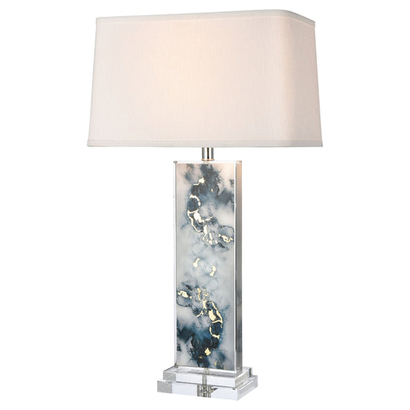 Marbled Blue Acrylic Table Lamp