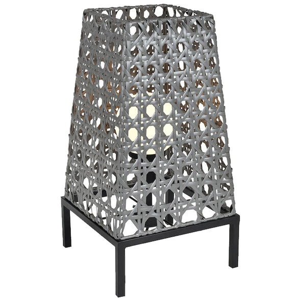 Outdoor Grey Weave Table Lamp