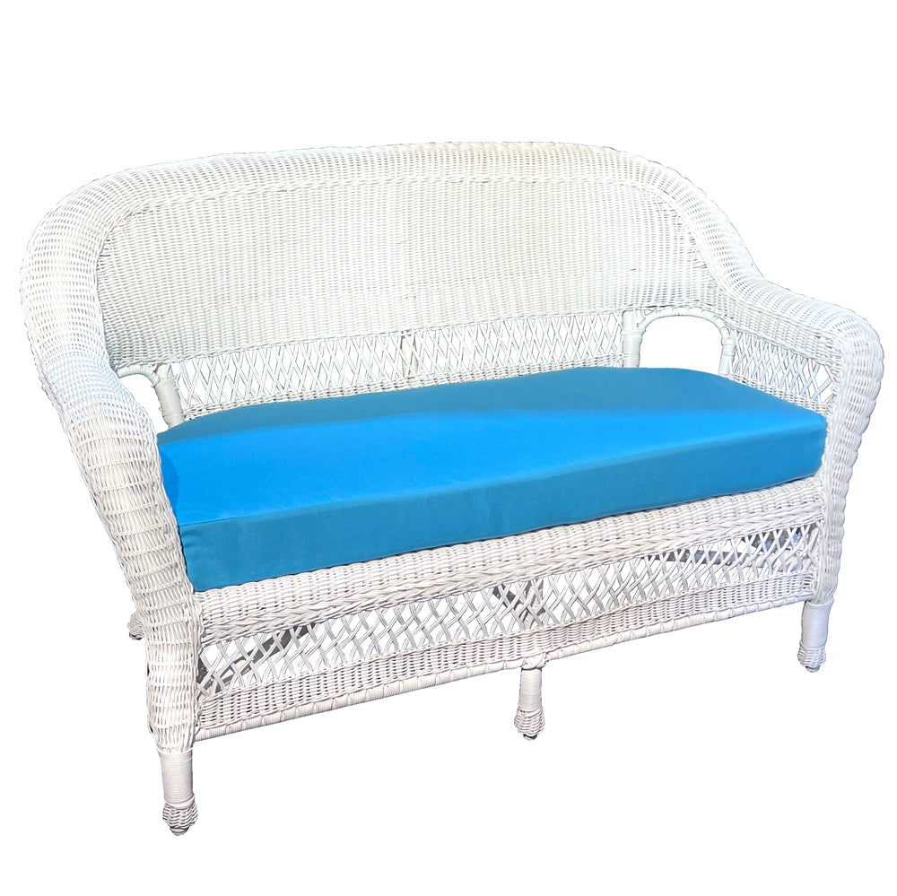 White Wicker Loveseat Shoredecor