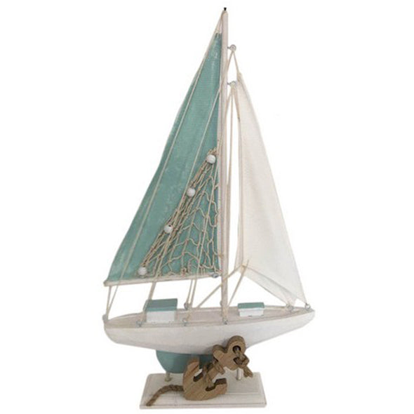 Wooden Mint Sailboat Figurine