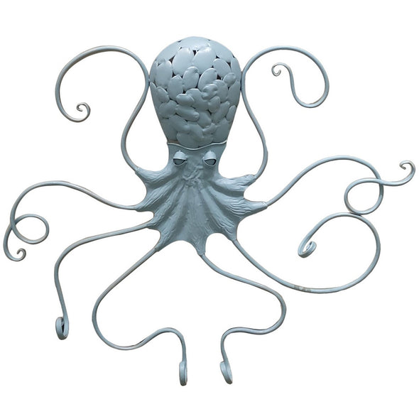 Antique Blue Octopus Metal Art