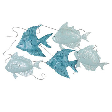 Multi Fish Blue Metal Art