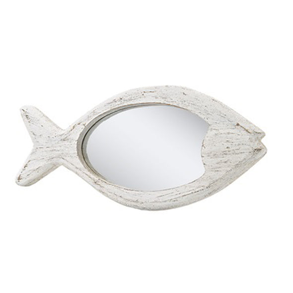 Fish Mirror White Wash Medium