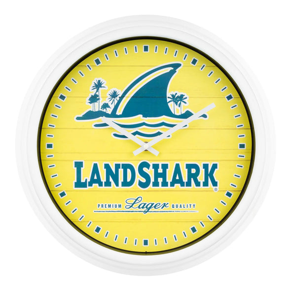 Landshark White Border Wall Clock