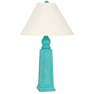 Turqouise Washed Shutter Table Lamp