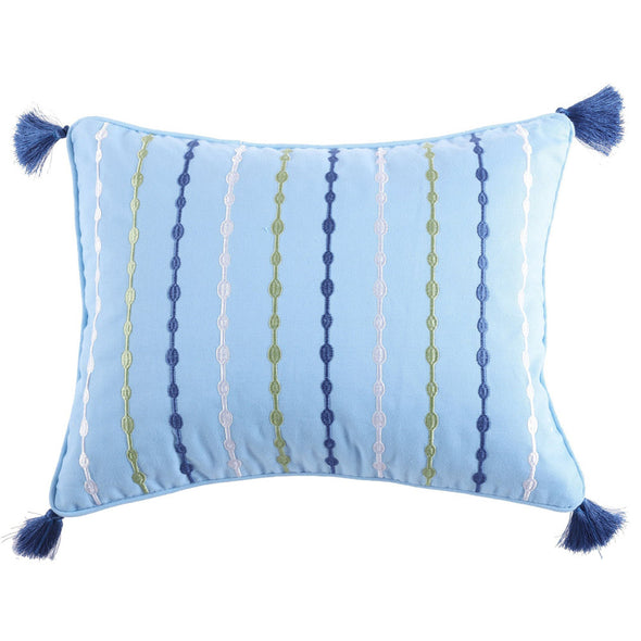 Baby Blue Embroidered Throw Pillow