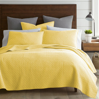 Cross Stitch Yellow Quilt Set