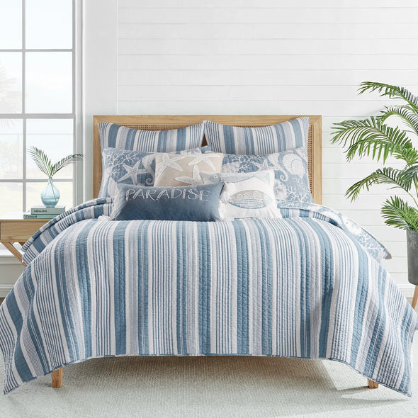 Stillwater Full/Queen Quilt Set in Denim Blue