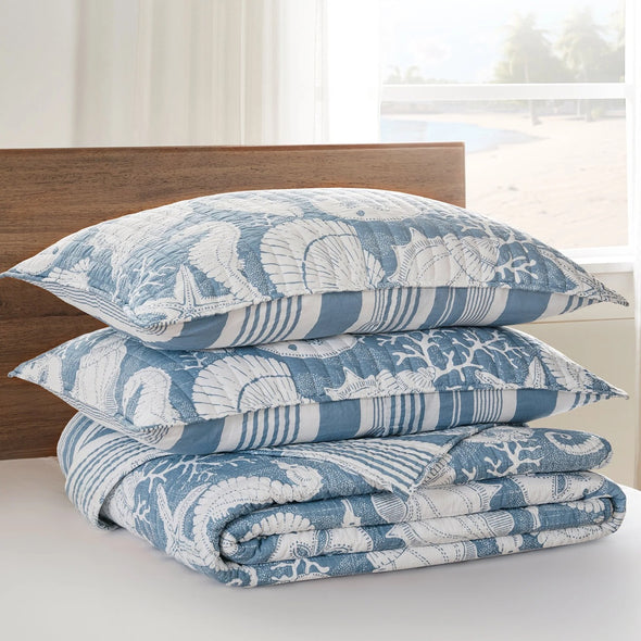 Stillwater Full/Queen Quilt Set in Denim Blue