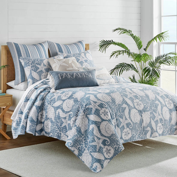 Stillwater King/Cal King Quilt Set in Denim Blue