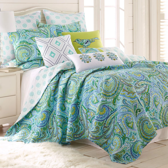Spruce Full/Queen Quilt Set in Teal