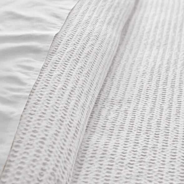 Cloud Waffle Full/Queen Duvet Cover Set in Bright White