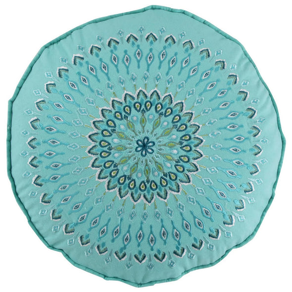 Mirage Teal Round Decorative Pillow